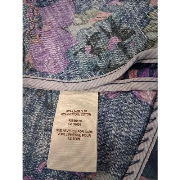 Free People womens size 6 linen lightweight jacket blue purple spring summer - Picture 8 of 10